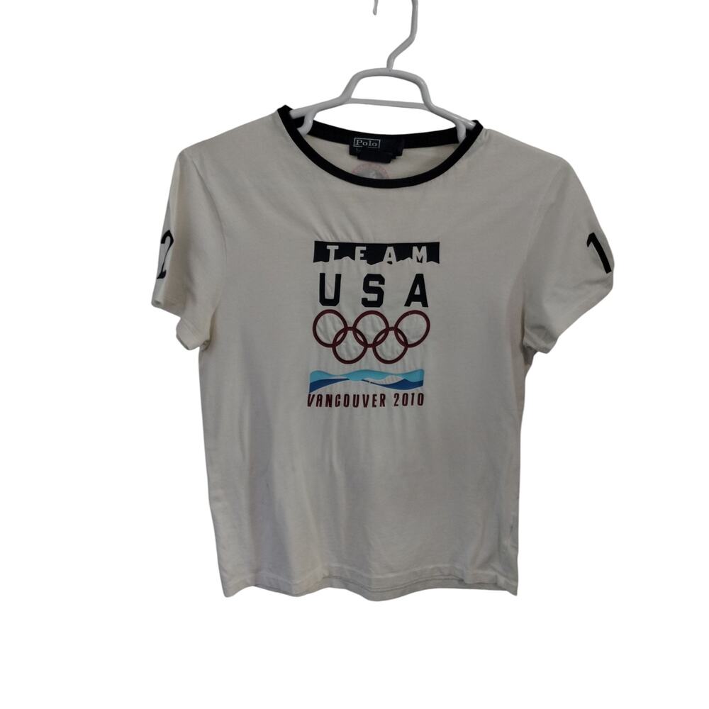 Y2k Polo Ralph Lauren Men's Medium Team USA Vancouver 2010 Winter Olympics Tee